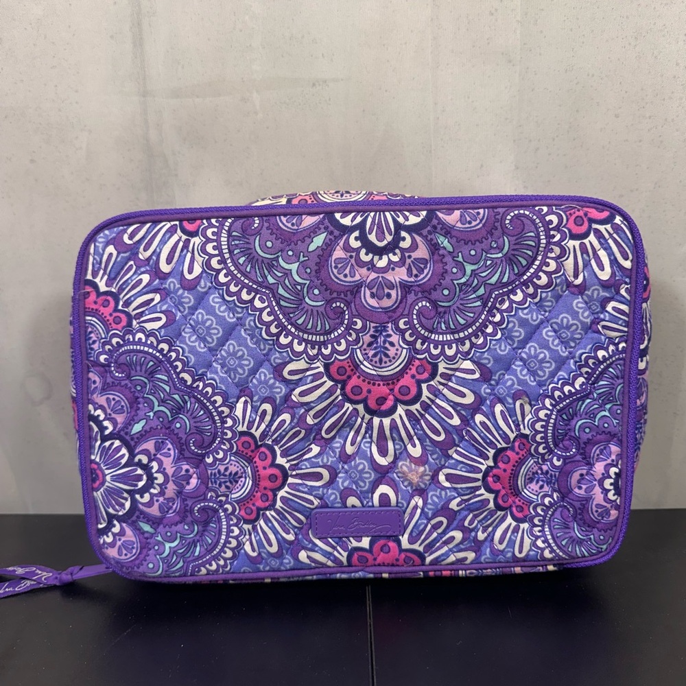 Vera Bradley Purple Floral Travel Cosmetics Bag